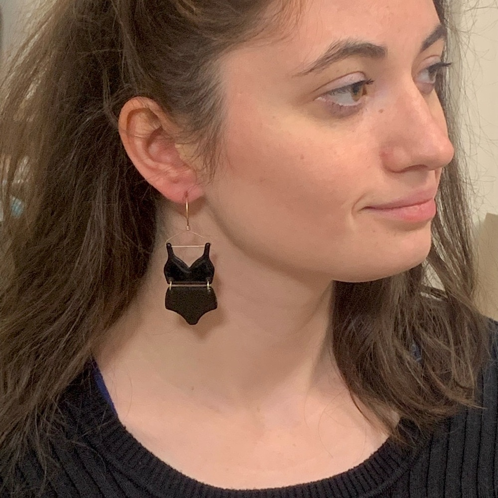 Bathing Beauty Swim Suit Earrings - Picture 3 of 5